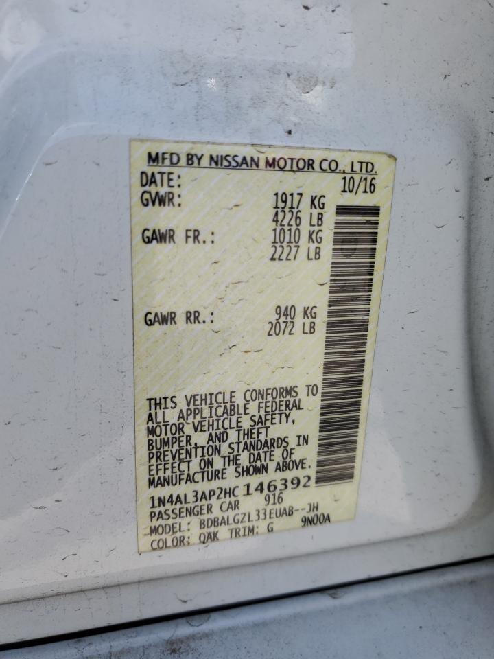 1n4al3ap2hc146392 1N4AL3AP2HC146392 2017 Nissan Altima 2.5
