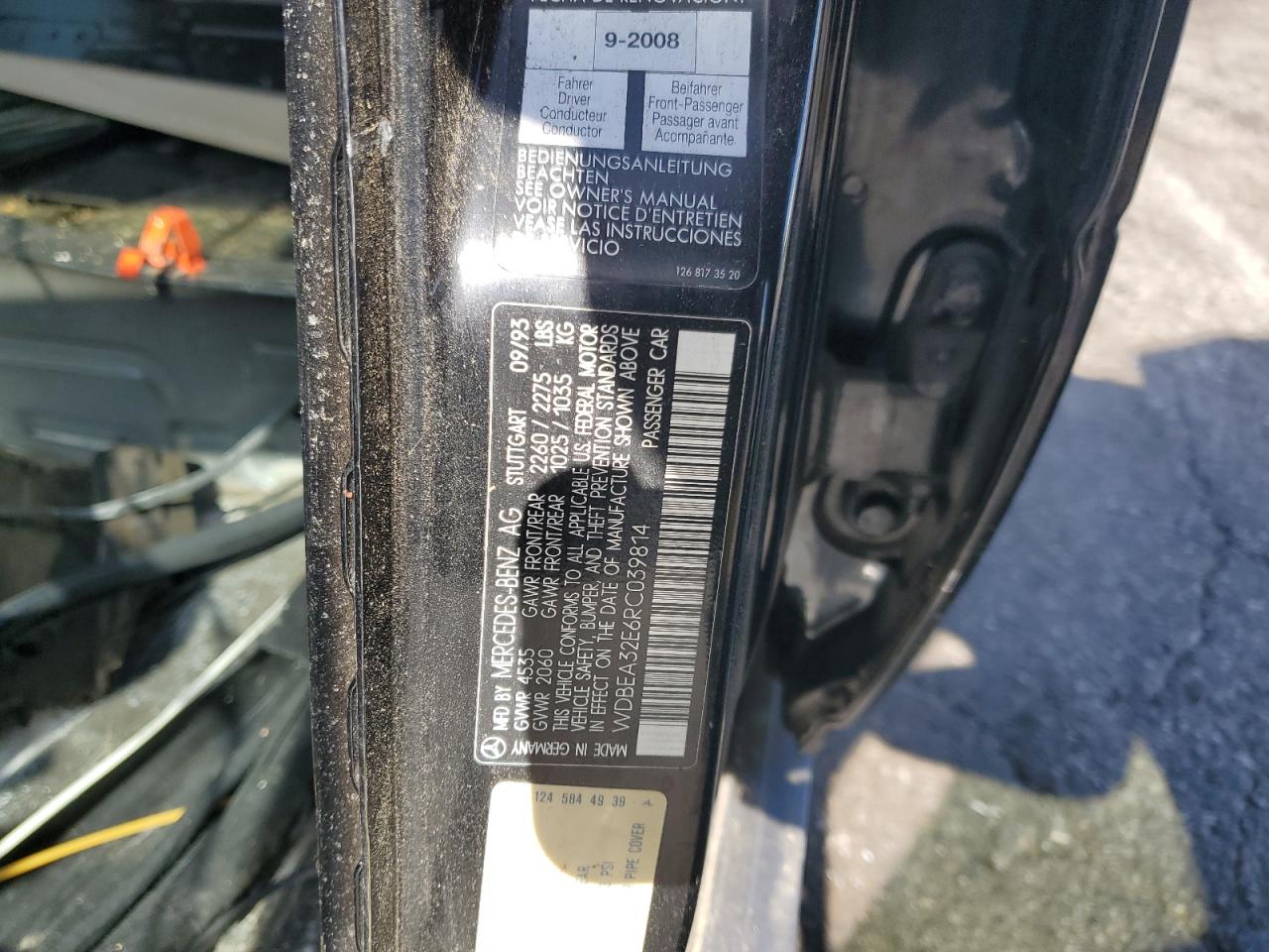 1994 Mercedes-Benz E 320 VIN: WDBEA32E6RC039814 Lot: 57358815
