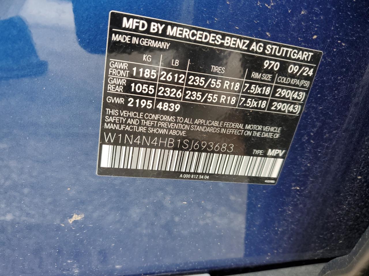 2025 Mercedes-Benz Gla 250 4Matic VIN: W1N4N4HB1SJ693683 Lot: 56178275