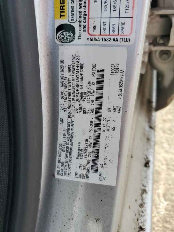 2016 Ford Fiesta Se VIN: 3FADP4EJ3GM141423 Lot: 90865285