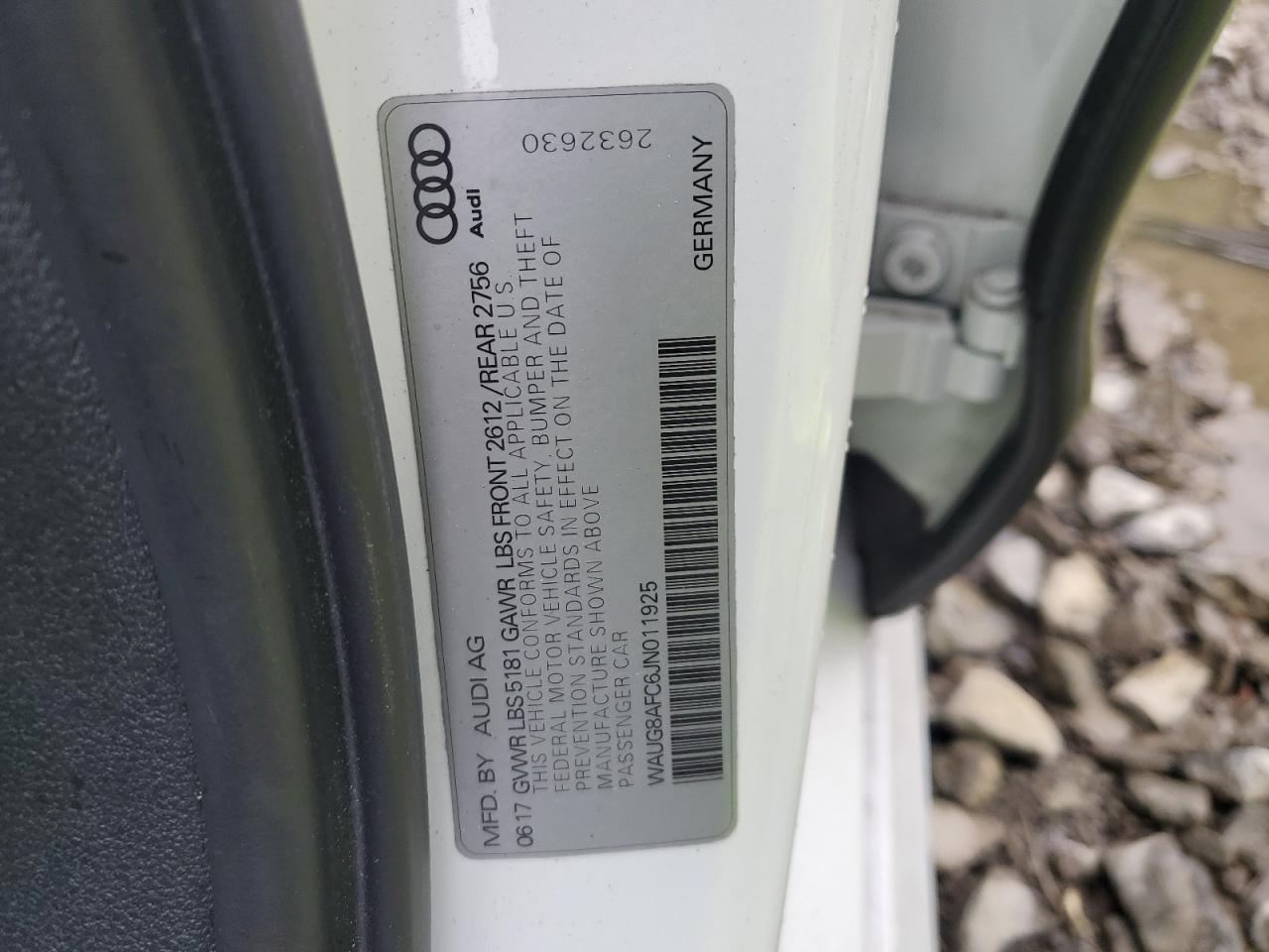 2018 Audi A6 Premium Plus VIN: WAUG8AFC6JN011925 Lot: 57772475