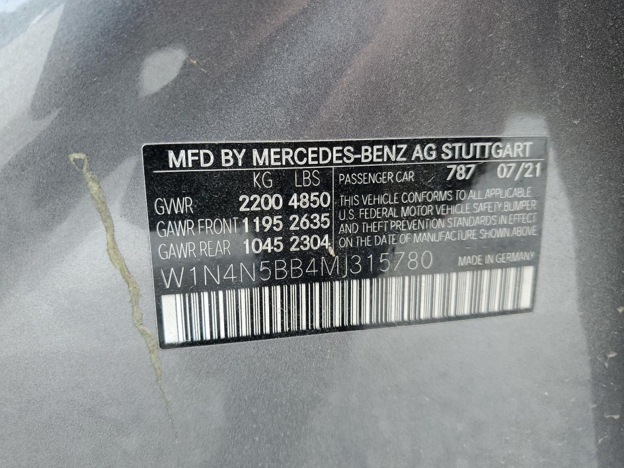 2021 Mercedes-Benz Gla 35 Amg VIN: W1N4N5BB4MJ315780 Lot: 58132045