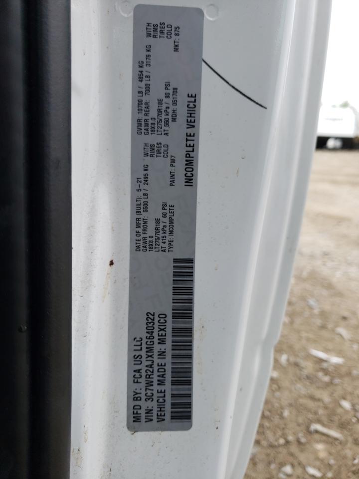 2021 Ram 3500 Tradesman VIN: 3C7WR2AJXMG640322 Lot: 56797185