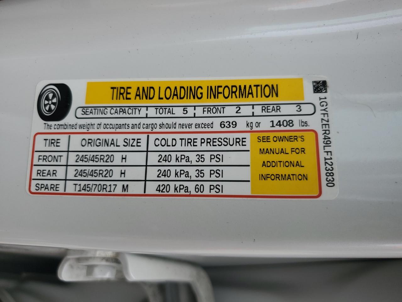 2020 Cadillac Xt4 Sport VIN: 1GYFZER49LF123830 Lot: 55737985