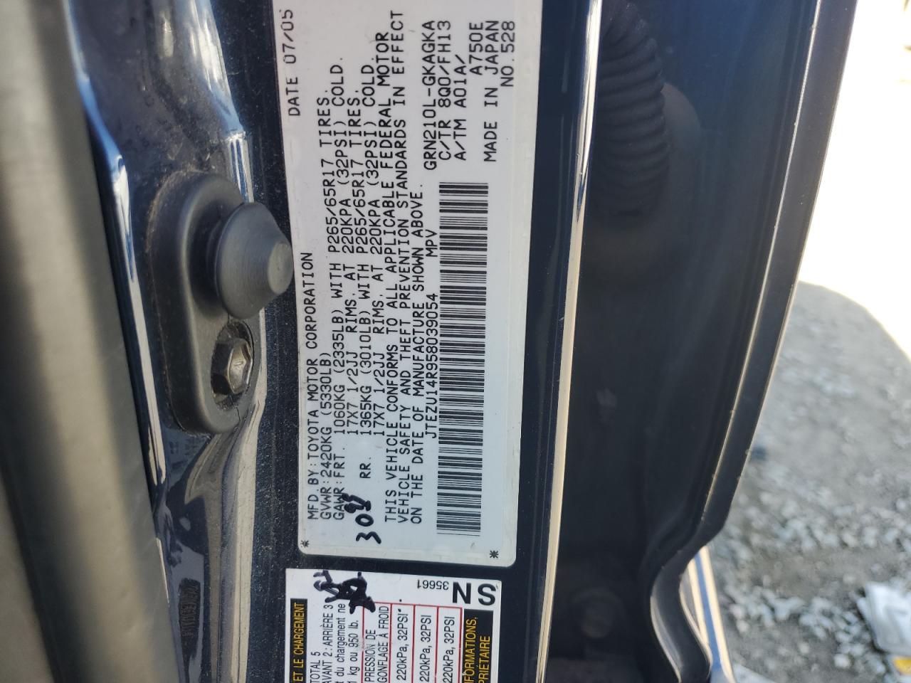 2005 Toyota 4Runner Sr5 VIN: JTEZU14R958039054 Lot: 56510175