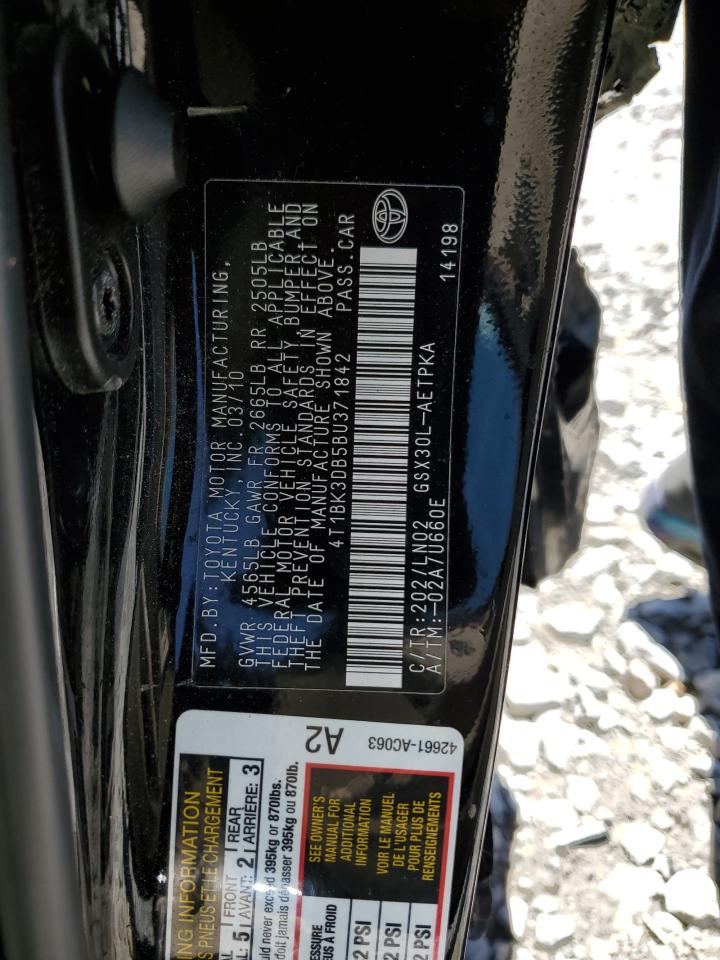 2011 Toyota Avalon Base VIN: 4T1BK3DB5BU371842 Lot: 55394865