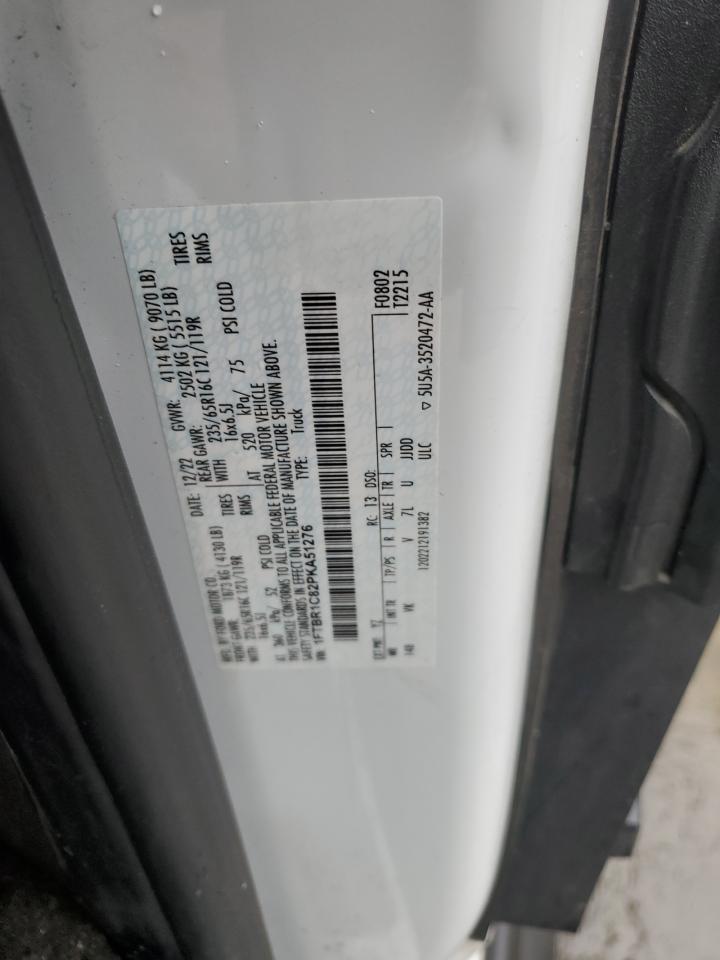 2023 Ford Transit T-250 VIN: 1FTBR1C82PKA51276 Lot: 58885465