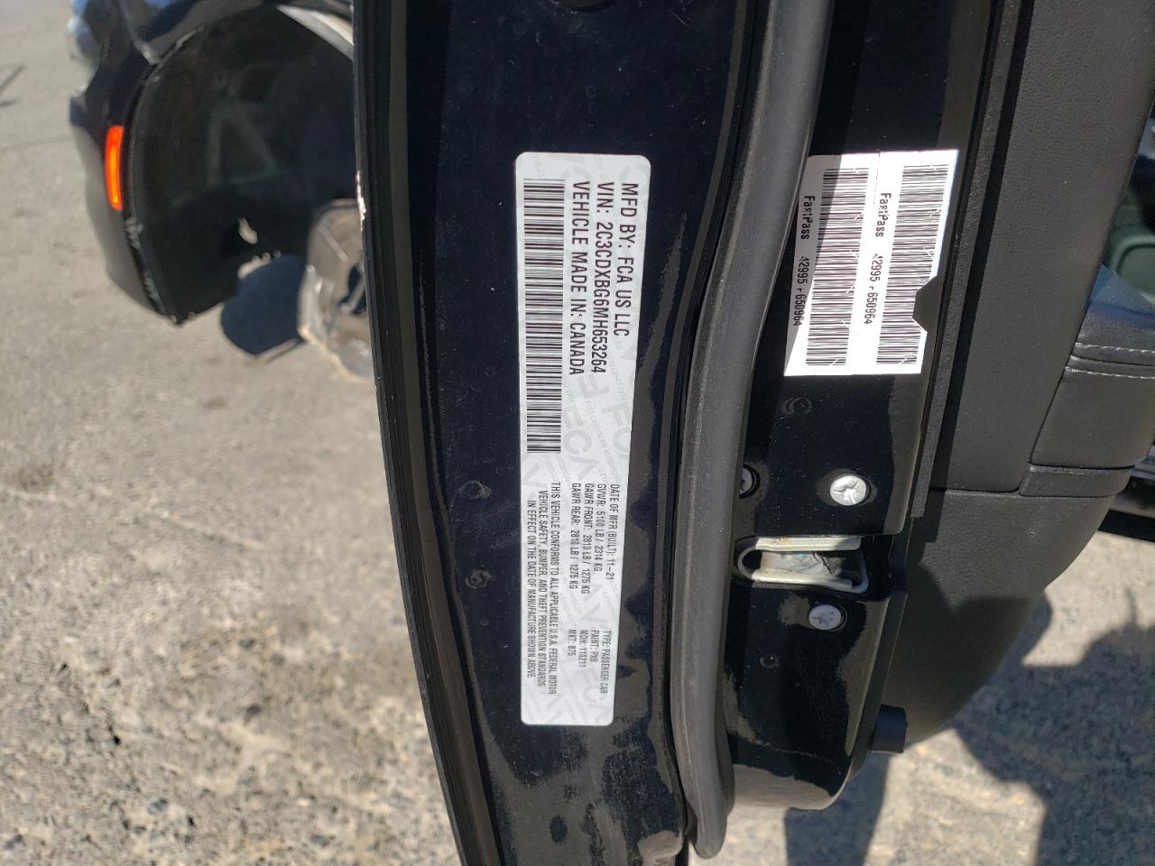 2021 Dodge Charger Sxt VIN: 2C3CDXBG6MH653264 Lot: 56994935