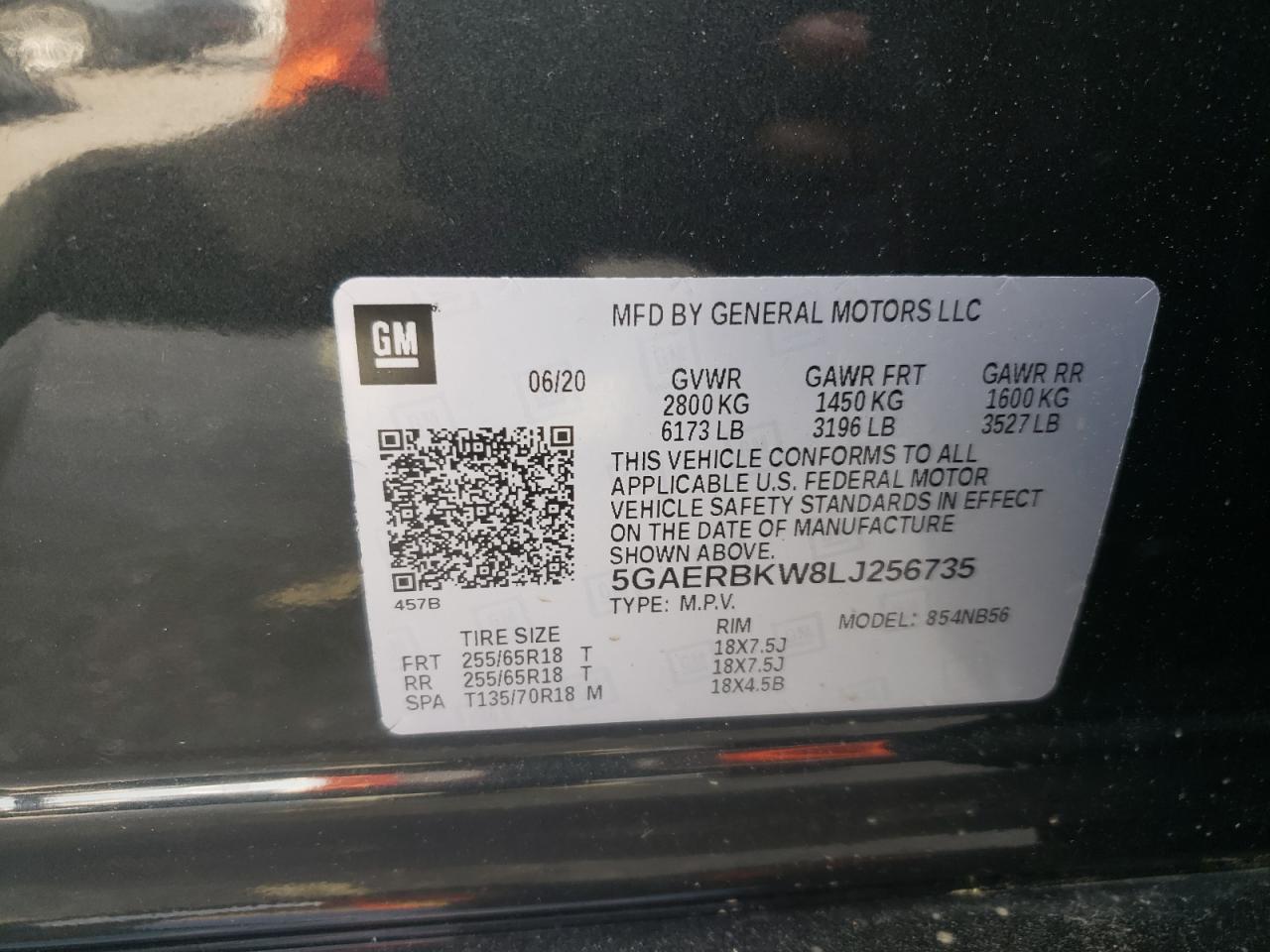 2020 Buick Enclave Essence VIN: 5GAERBKW8LJ256735 Lot: 56971925