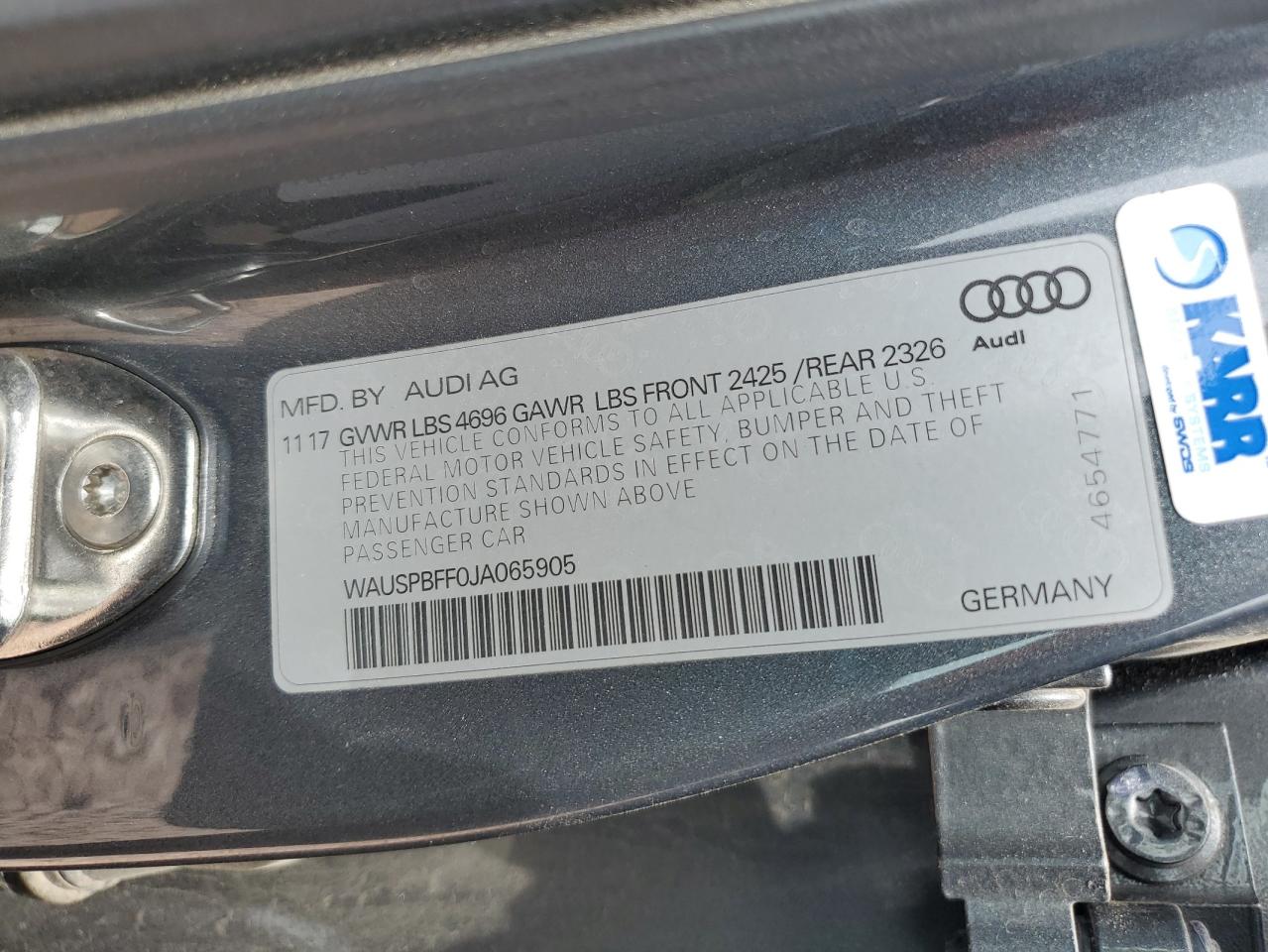 2018 Audi A3 E-Tron Prestige VIN: WAUSPBFF0JA065905 Lot: 56598385