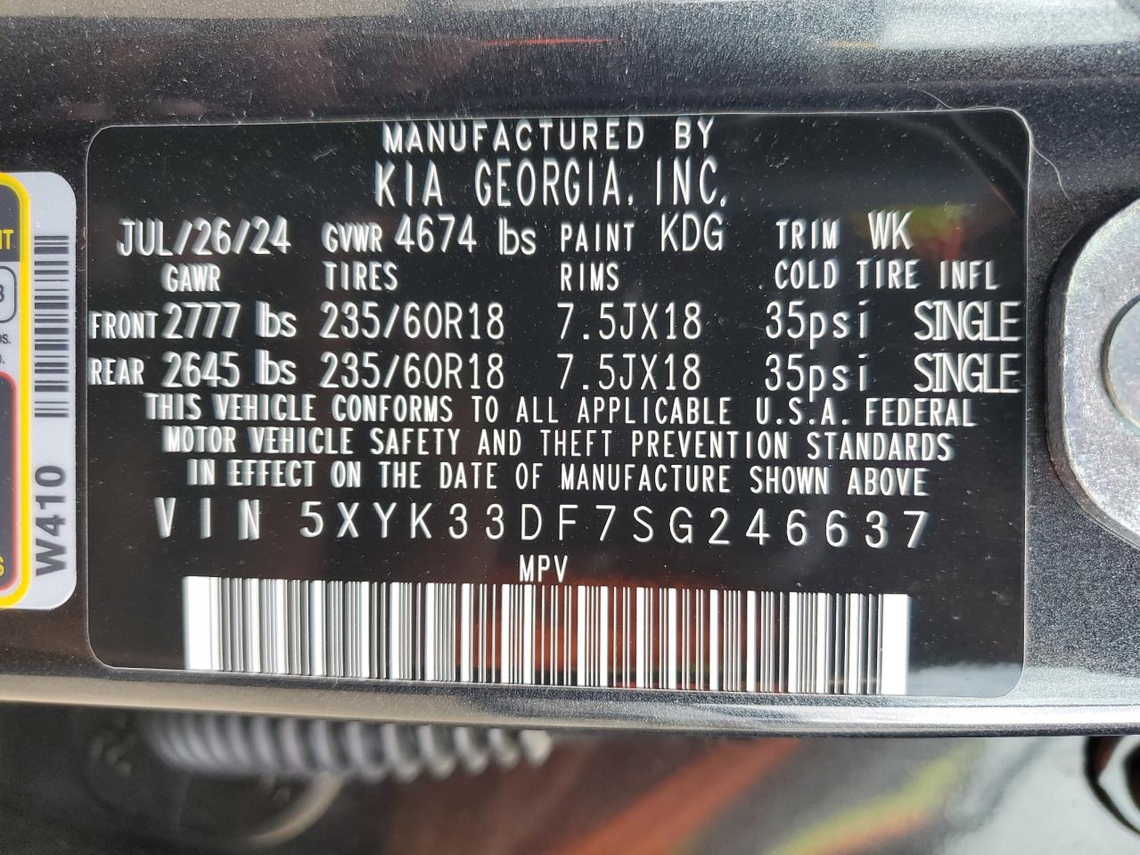 2025 Kia Sportage Ex VIN: 5XYK33DF7SG246637 Lot: 56978065