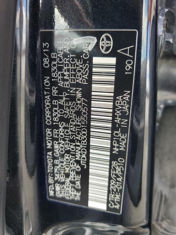 2013 Toyota Prius C VIN: JTDKDTB30D1550577 Lot: 56632055