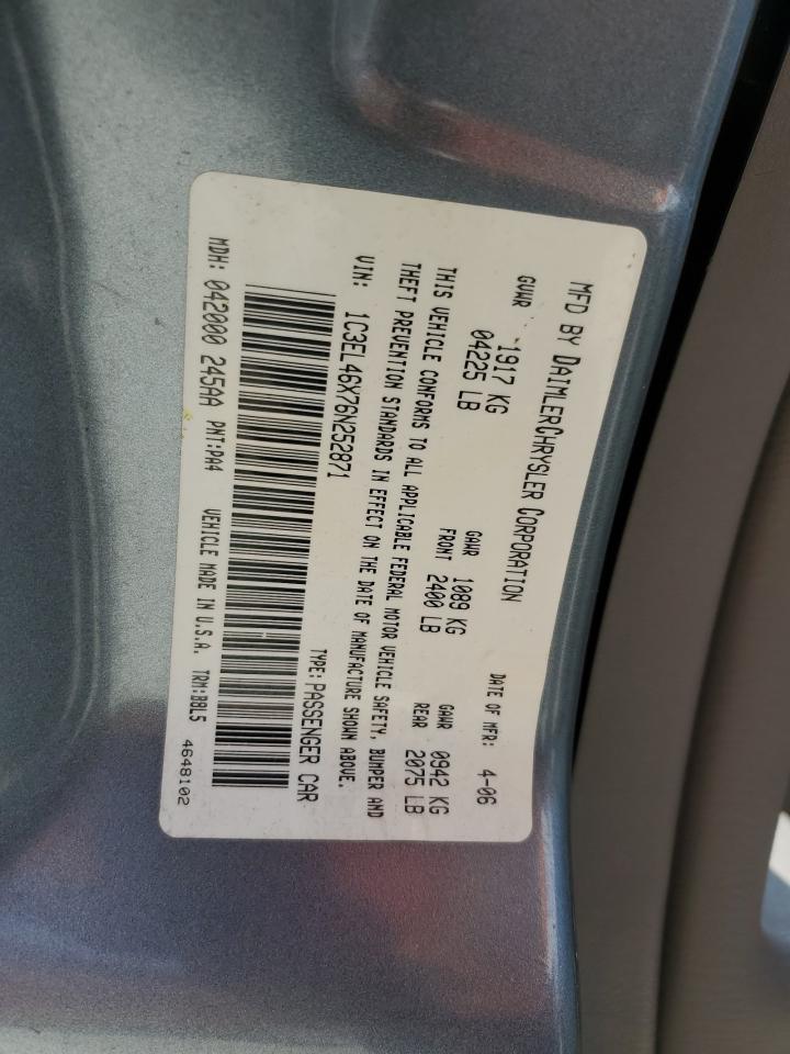 2006 Chrysler Sebring VIN: 1C3EL46X76N252871 Lot: 55848105