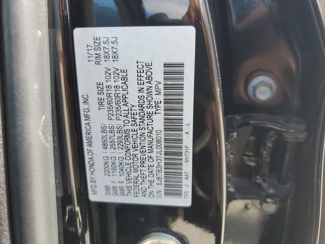2018 Acura Rdx VIN: 5J8TB3H37JL008010 Lot: 56233245