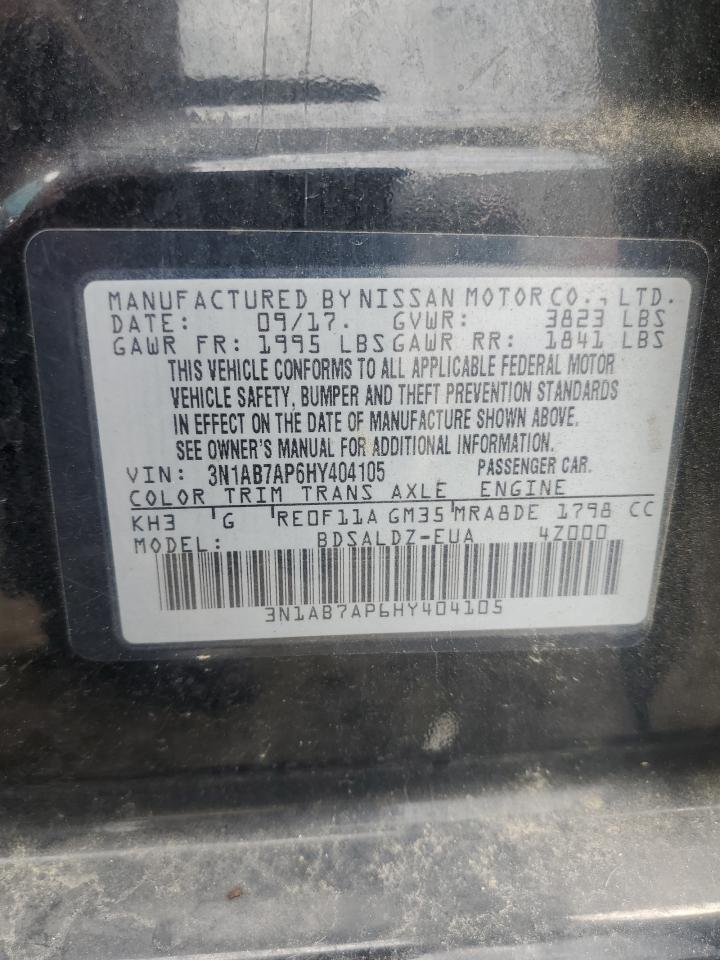 2017 Nissan Sentra S VIN: 3N1AB7AP6HY404105 Lot: 56656305
