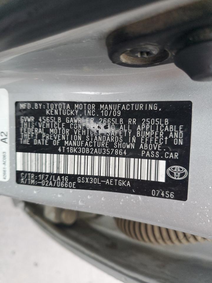 2010 Toyota Avalon Xl VIN: 4T1BK3DB2AU357864 Lot: 56109825