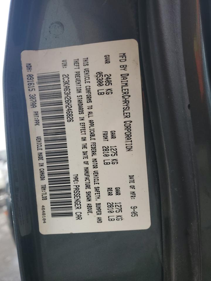 2005 Chrysler 300C VIN: 2C3KA63H26H246826 Lot: 58428855