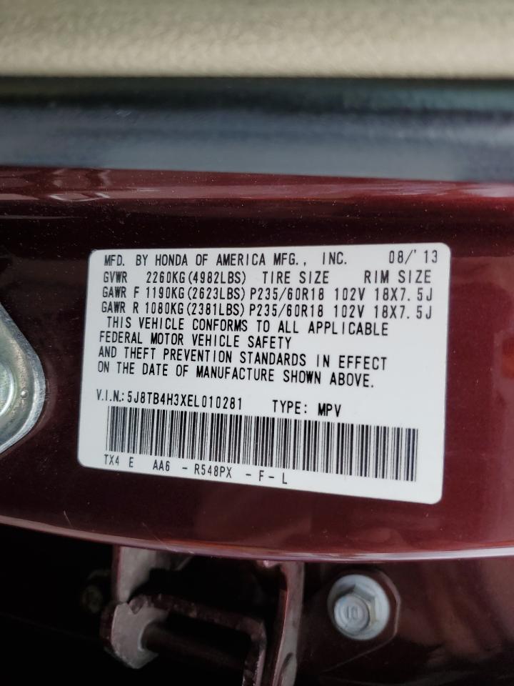 2014 Acura Rdx VIN: 5J8TB4H3XEL010281 Lot: 58723475