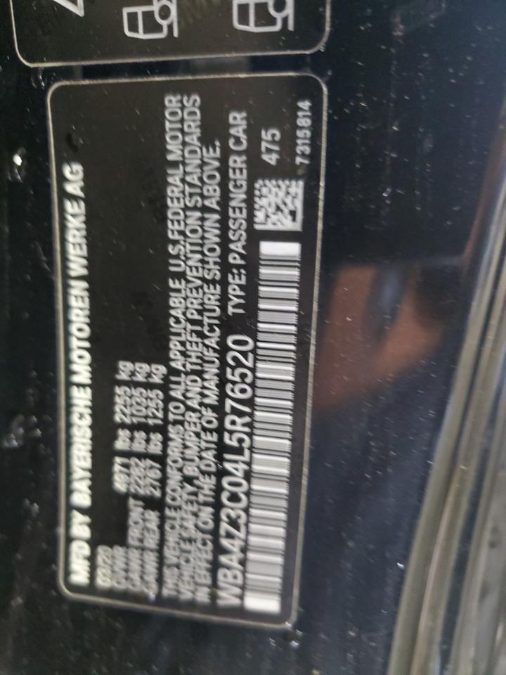 2020 BMW 430Xi VIN: WBA4Z3C04L5R76520 Lot: 56548465