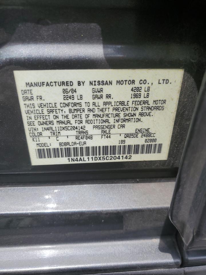 2005 Nissan Altima S VIN: 1N4AL11DX5C204142 Lot: 56466265