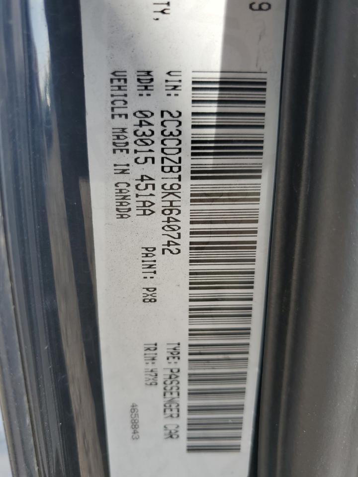 2019 Dodge Challenger R/T VIN: 2C3CDZBT9KH640742 Lot: 57409495