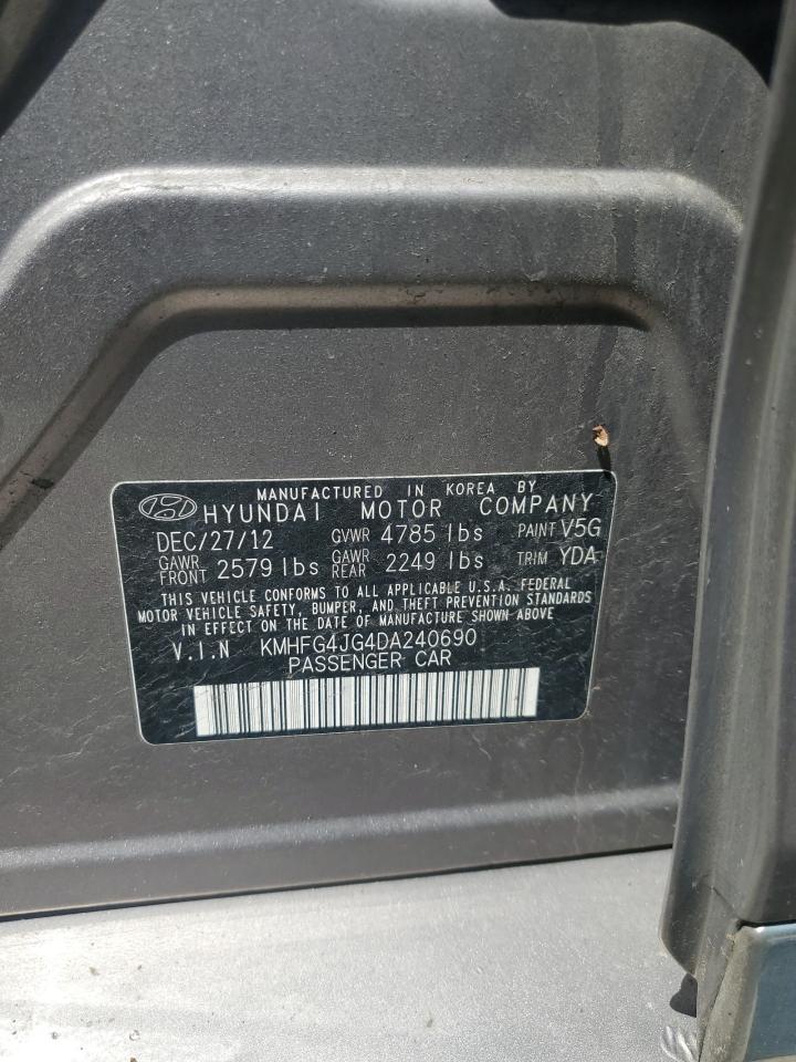 2013 Hyundai Azera VIN: KMHFG4JG4DA240690 Lot: 57465565