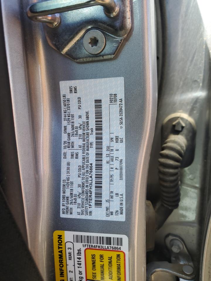 2020 Ford Ranger Xl VIN: 1FTER4FH3LLA76864 Lot: 57362145