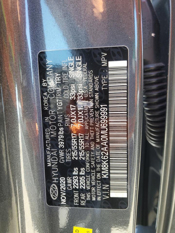 2021 Hyundai Kona Sel Plus VIN: KM8K62AA0MU699991 Lot: 56057815