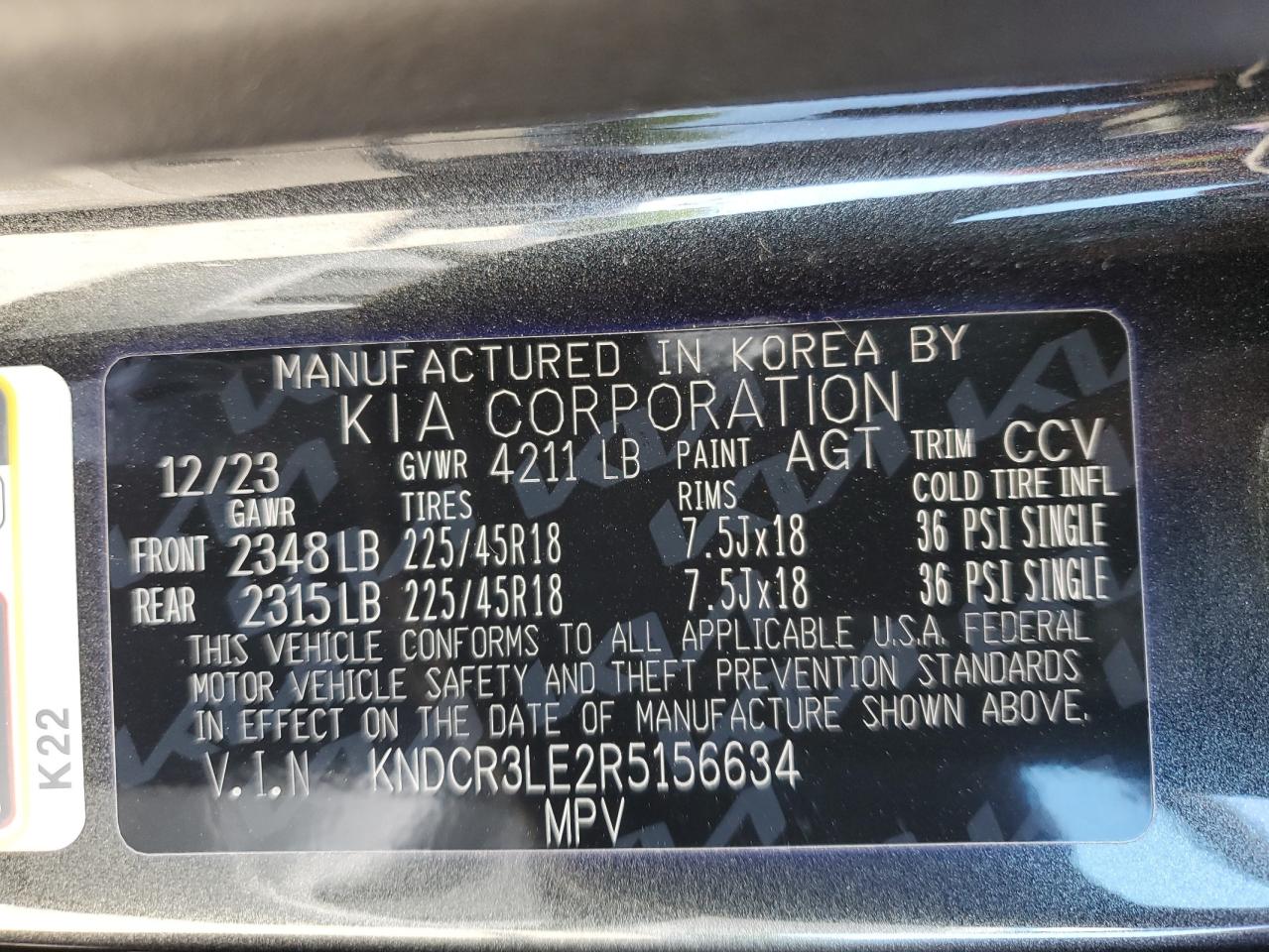2024 Kia Niro Ex VIN: KNDCR3LE2R5156634 Lot: 55531555