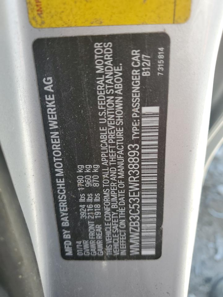2014 Mini Cooper Countryman VIN: WMWZB3C53EWR38893 Lot: 55091415