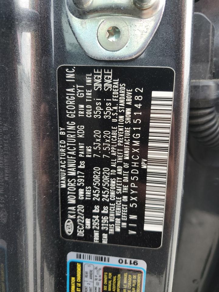 2021 Kia Telluride Sx VIN: 5XYP5DHCXMG151482 Lot: 57262675