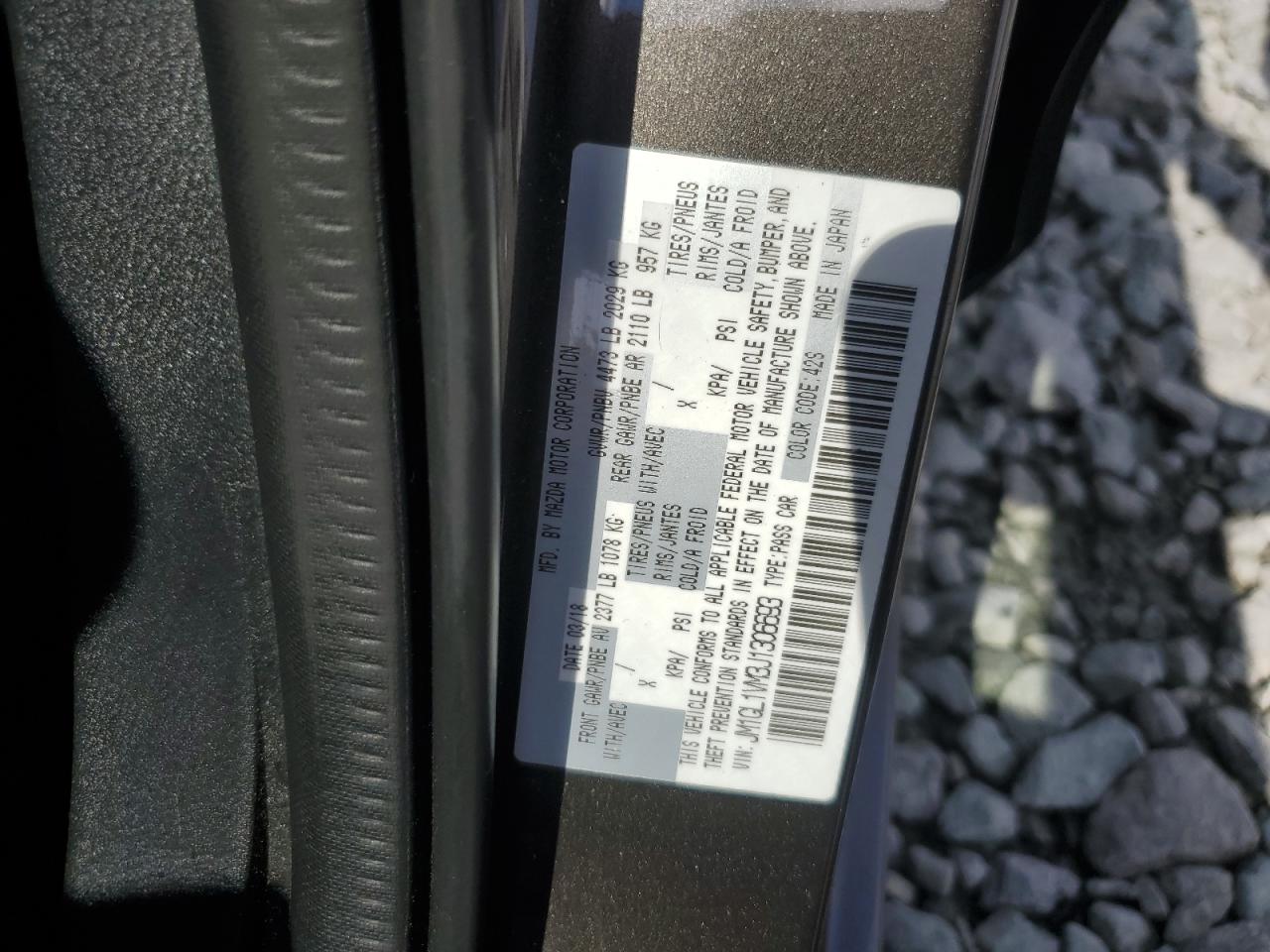 2018 Mazda 6 Touring VIN: JM1GL1VM3J1306693 Lot: 56976495