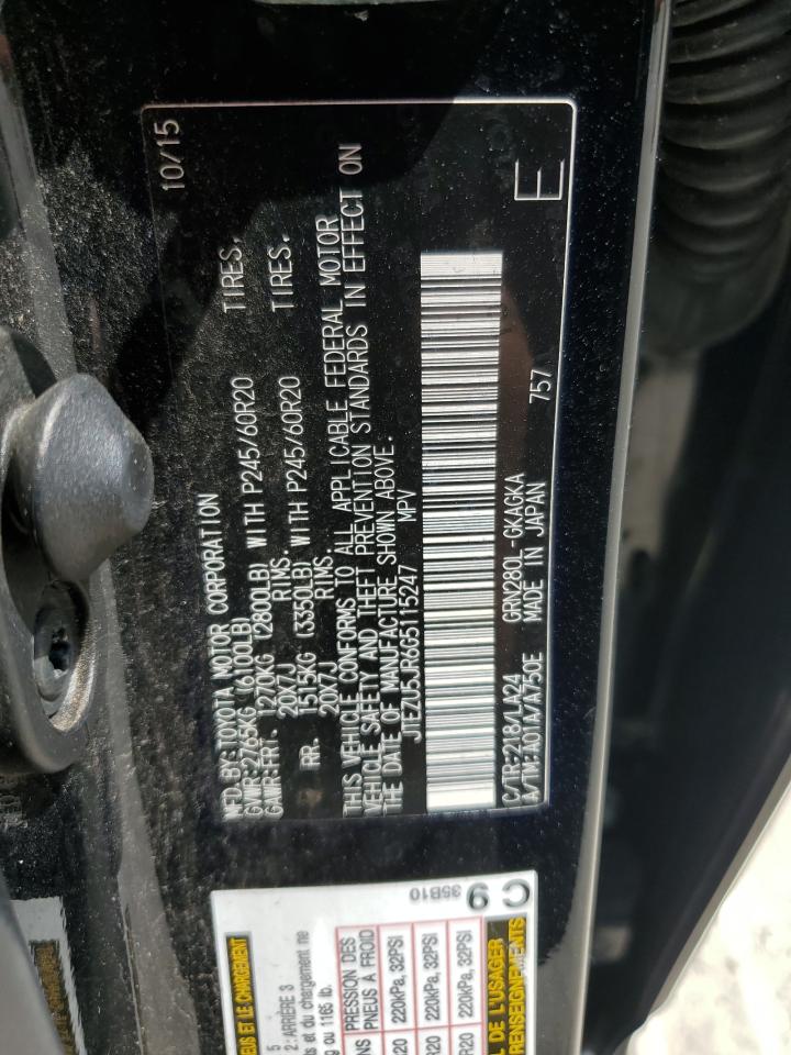 2016 Toyota 4Runner Sr5 VIN: JTEZU5JR6G5115247 Lot: 56893895
