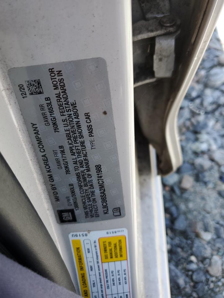 2021 Chevrolet Spark Ls VIN: KL8CB6SA2MC741988 Lot: 57264755