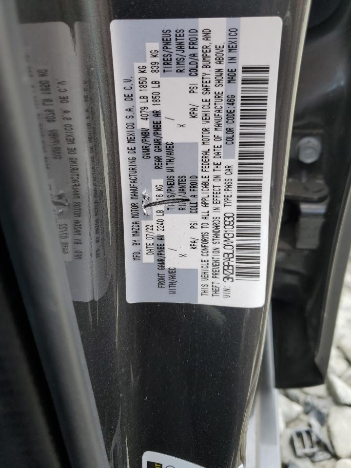 2022 Mazda 3 Select VIN: 3MZBPABL0NM310930 Lot: 56506565
