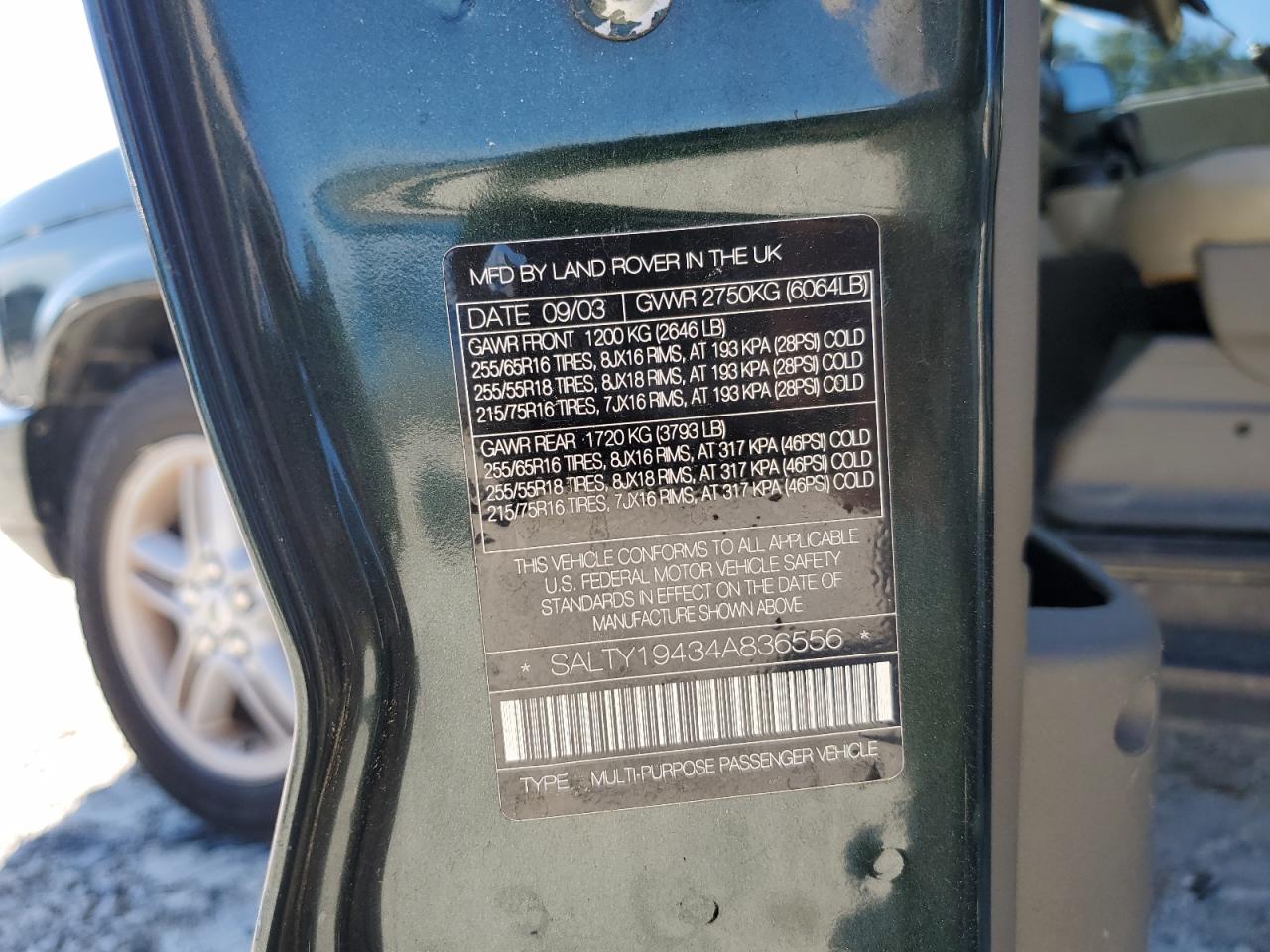 2004 Land Rover Discovery Ii Se VIN: SALTY19434A836556 Lot: 57623405