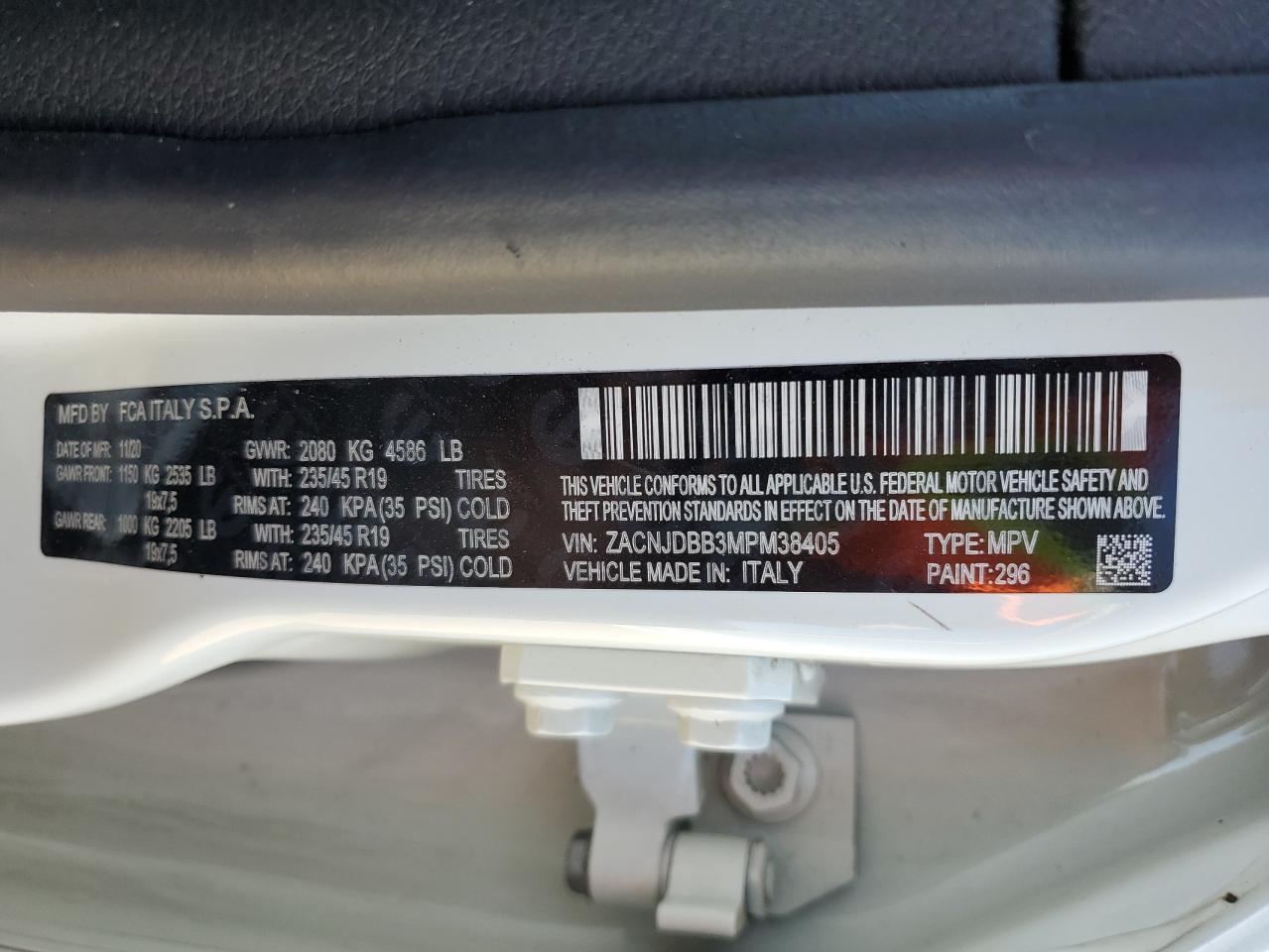 2021 Jeep Renegade Latitude VIN: ZACNJDBB3MPM38405 Lot: 57066995