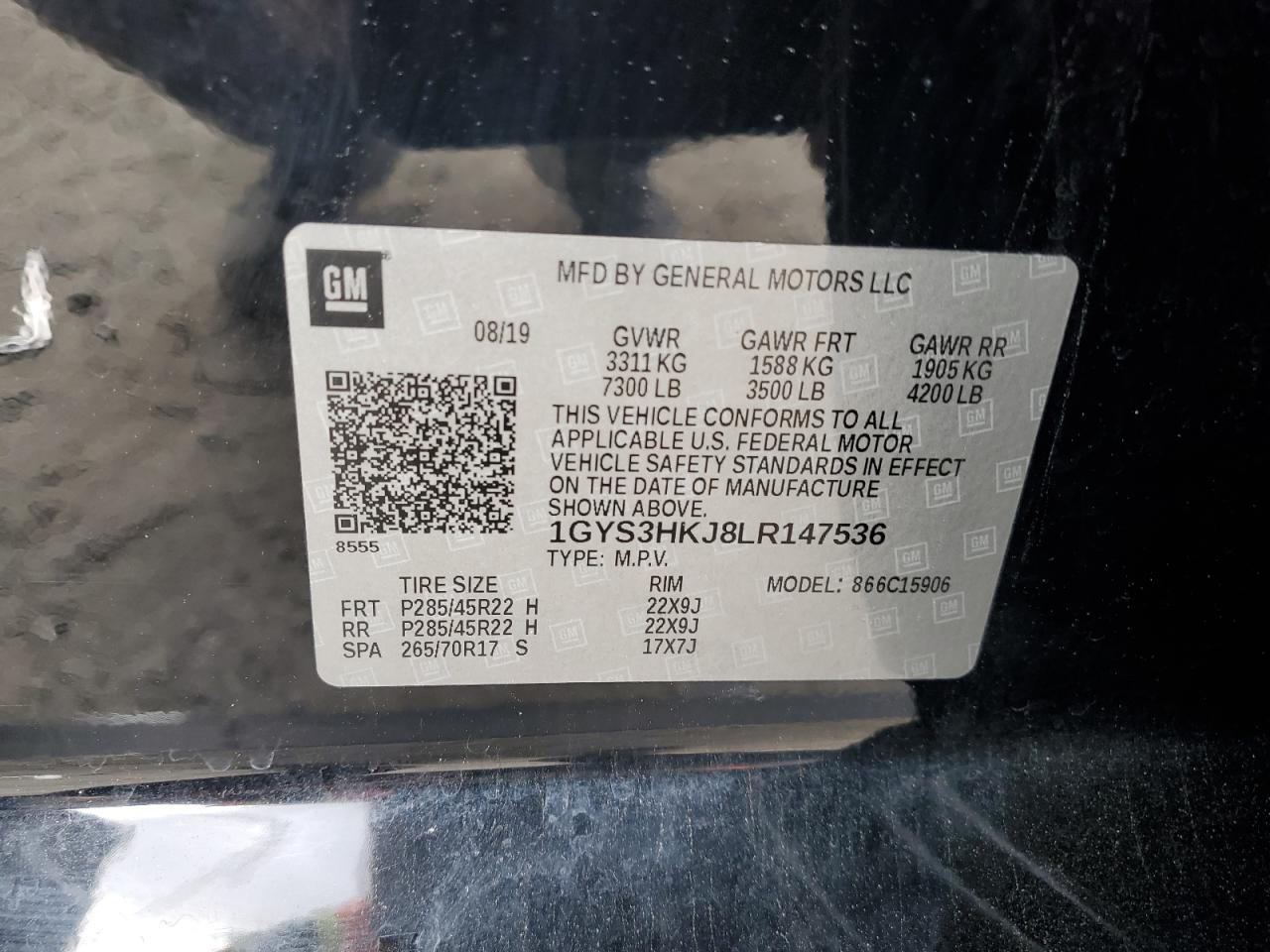 2020 Cadillac Escalade Esv Luxury VIN: 1GYS3HKJ8LR147536 Lot: 56564525