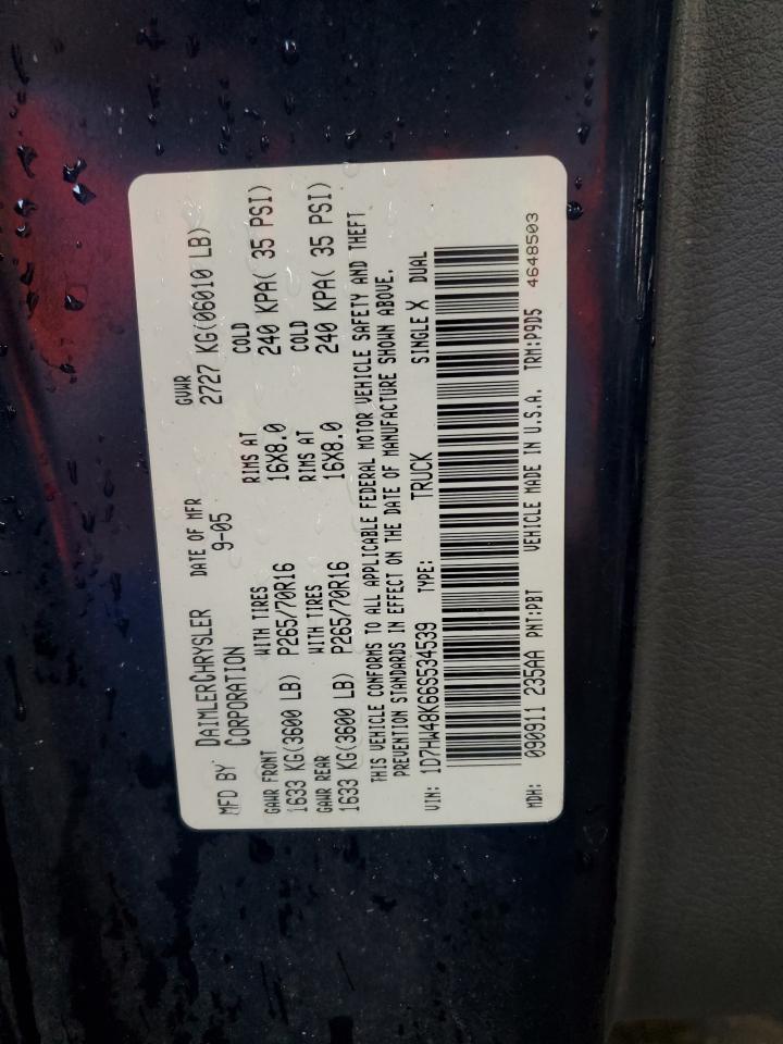 2006 Dodge Dakota Quad Slt VIN: 1D7HW48K66S534539 Lot: 57680025