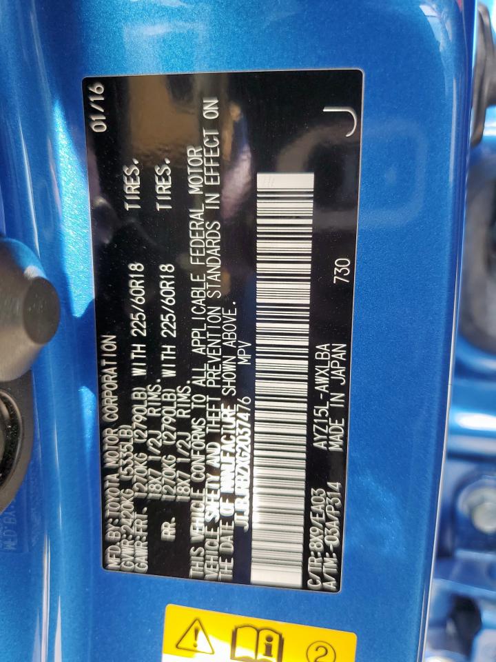2016 Lexus Nx 300H VIN: JTJBJRBZXG2037476 Lot: 56397065