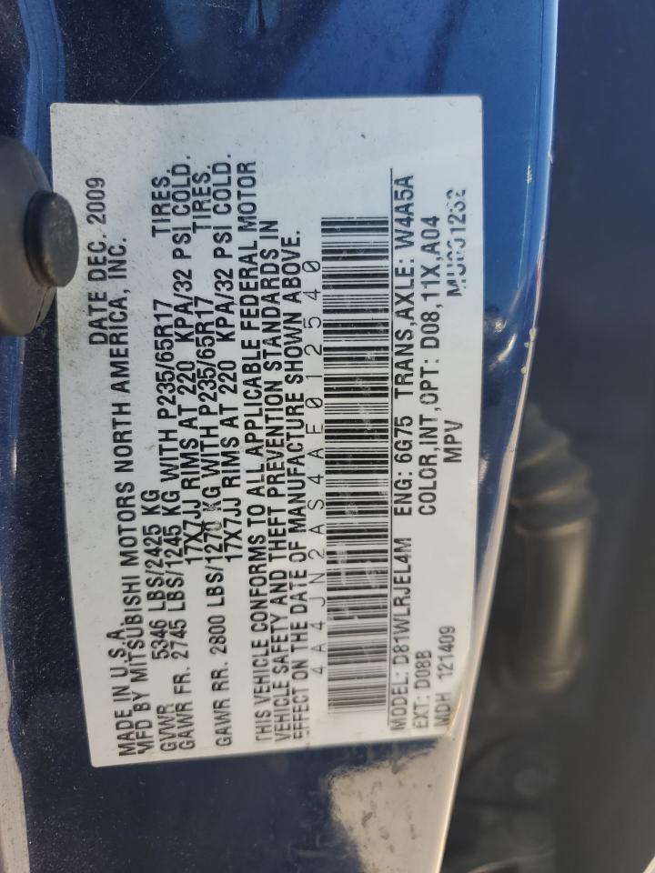 2010 Mitsubishi Endeavor Ls VIN: 4A4JN2AS4AE012540 Lot: 56115195