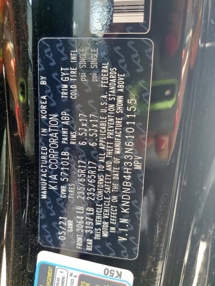2022 Kia Carnival Lx VIN: KNDNB4H33N6101155 Lot: 58736745