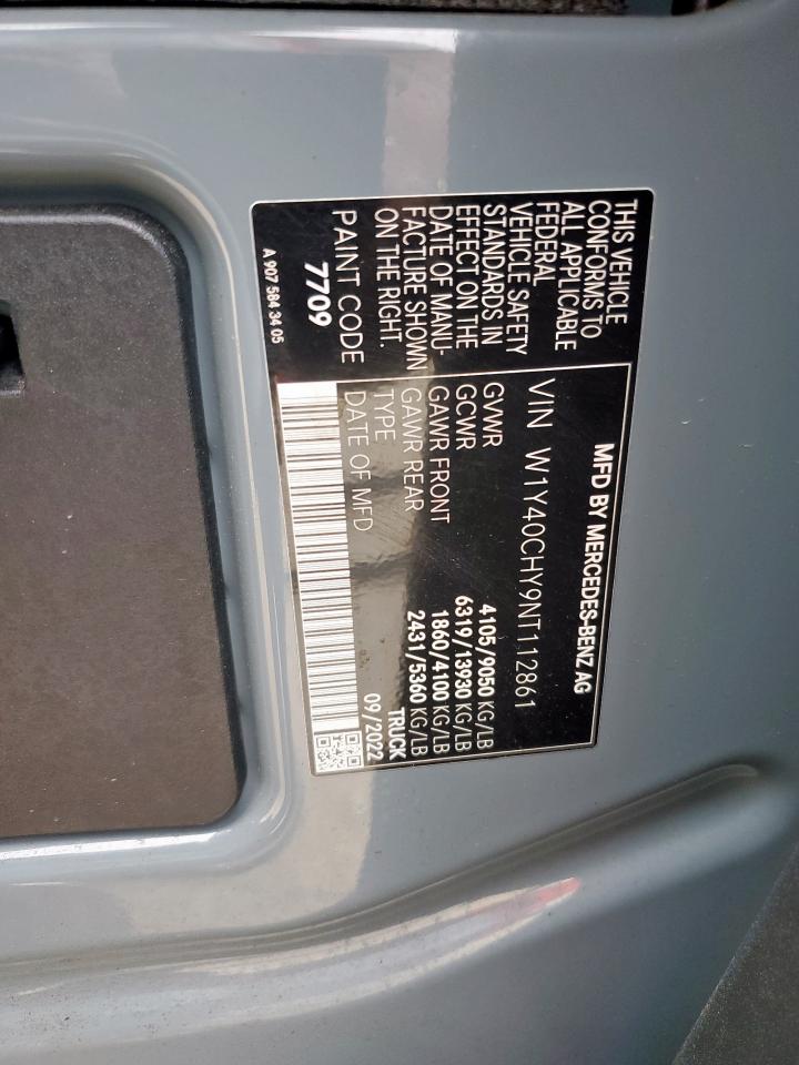 2022 Mercedes-Benz Sprinter 2500 VIN: W1Y40CHY9NT112861 Lot: 55322455