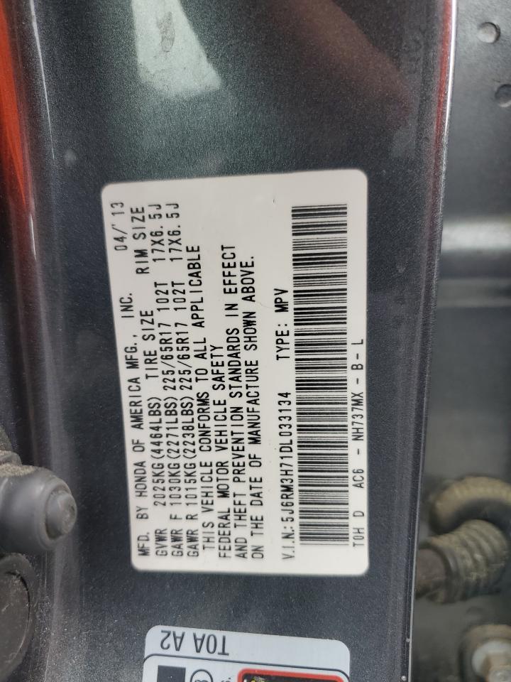 2013 Honda Cr-V Exl VIN: 5J6RM3H71DL033134 Lot: 56686415