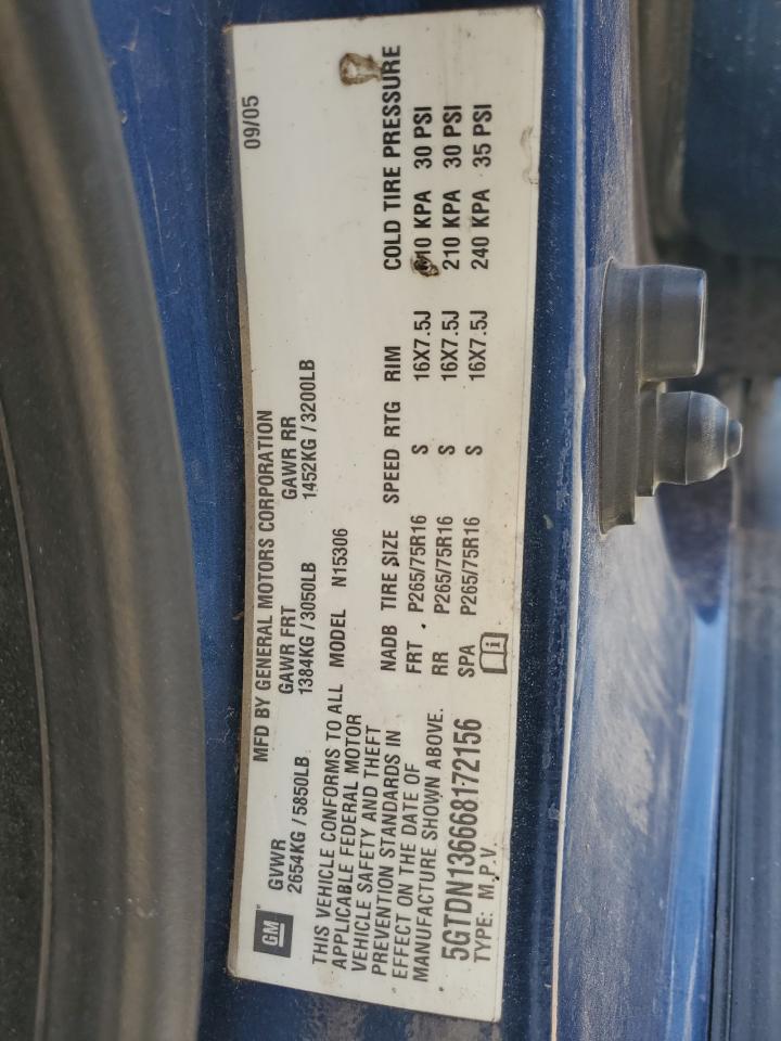 2006 Hummer H3 VIN: 5GTDN136668172156 Lot: 56002995