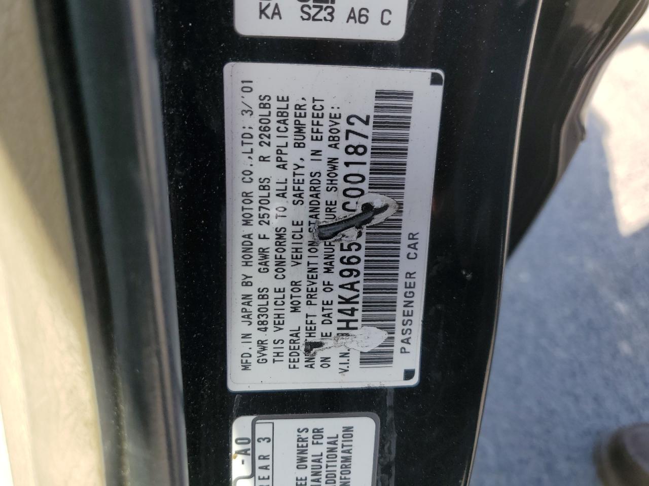 2002 Acura 3.5Rl VIN: JH4KA96592C001872 Lot: 55144775