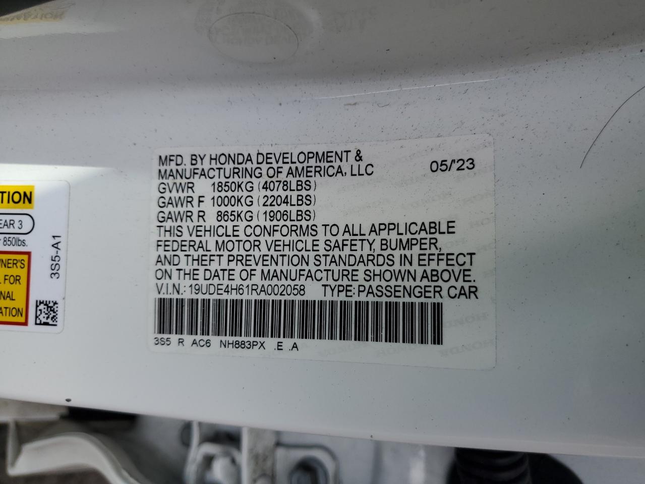 2024 Acura Integra A-Spec Tech VIN: 19UDE4H61RA002058 Lot: 55798595