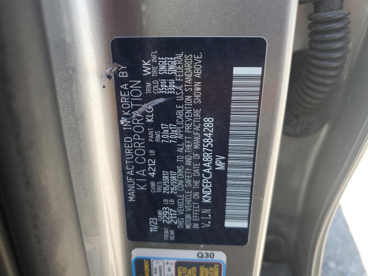 2024 Kia Seltos Lx VIN: KNDEPCAA8R7584288 Lot: 56574345