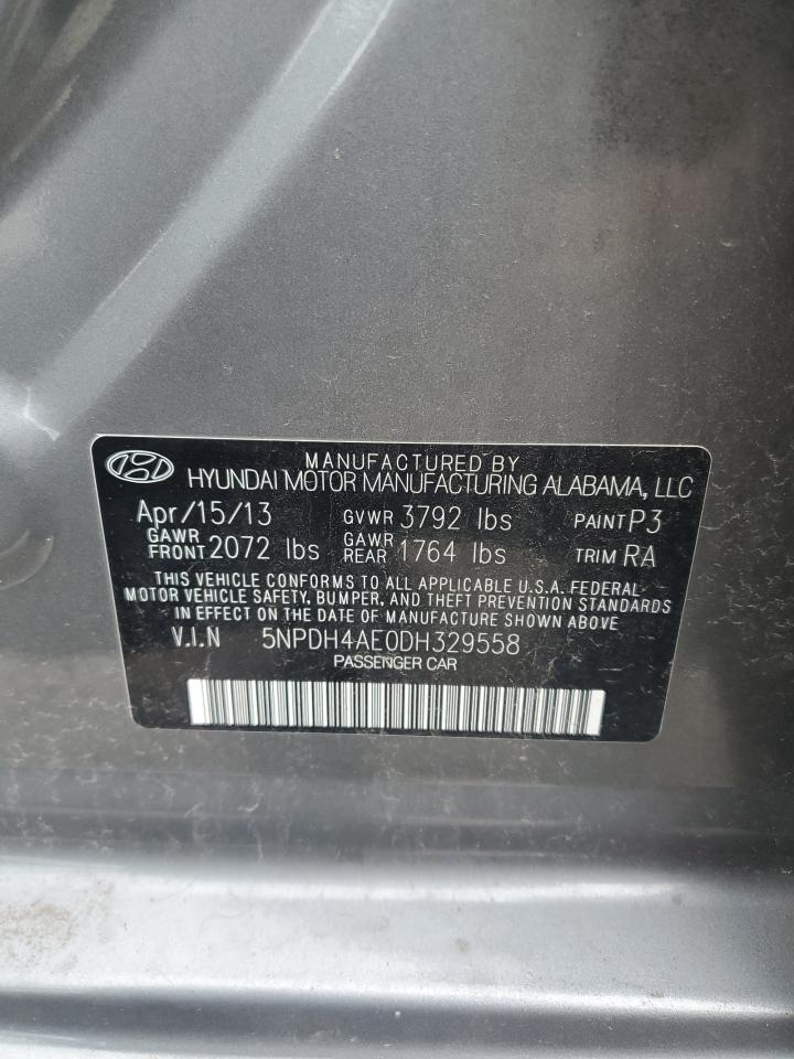 2013 Hyundai Elantra Gls VIN: 5NPDH4AE0DH329558 Lot: 56678545