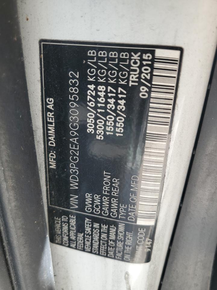 2016 Mercedes-Benz Metris VIN: WD3PG2EA9G3095832 Lot: 56559465
